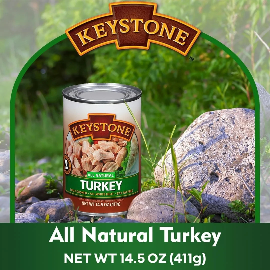 Keystone Fully Cooked Turkey, Canned Meat, 14.5 Ounce, 12 Pack