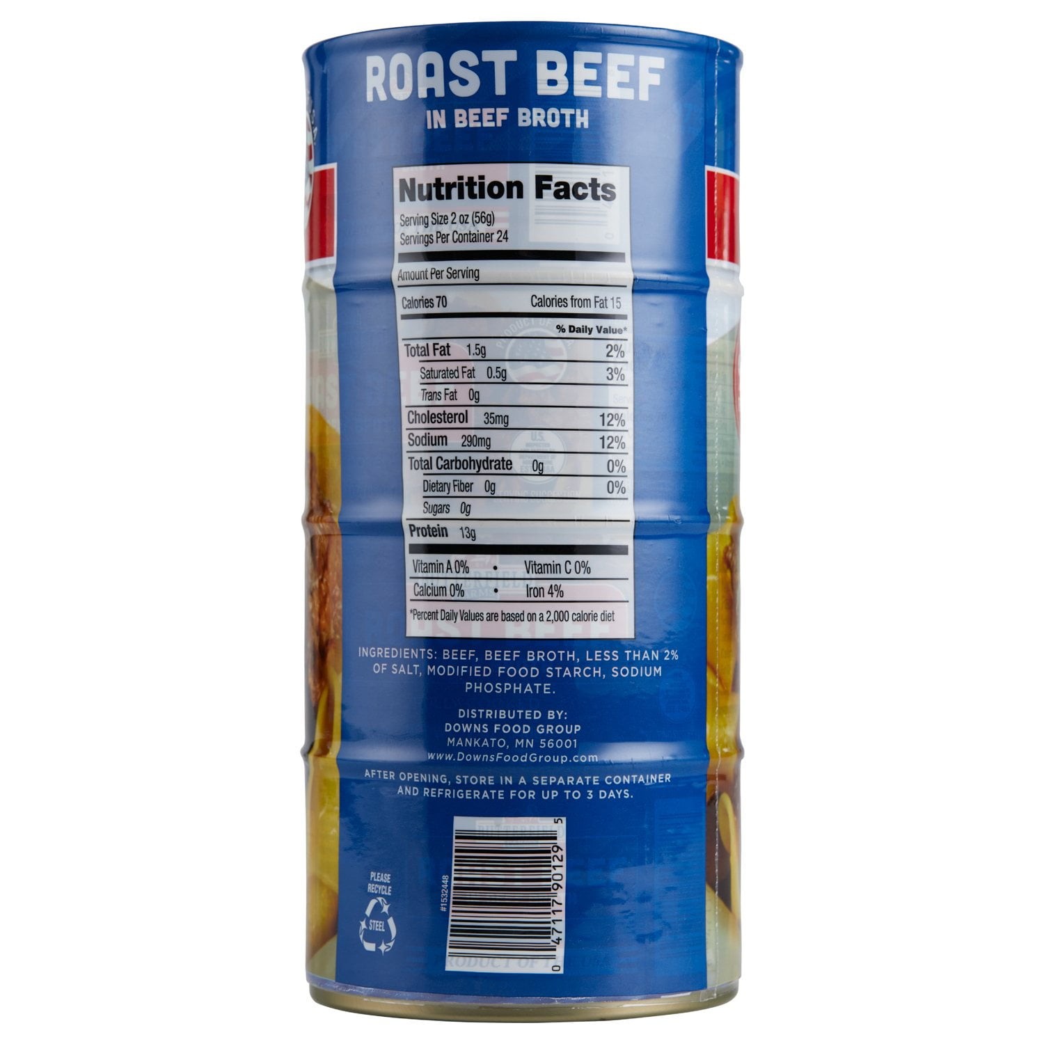 Butterfield Farms Roast Beef in Beef Broth, 12 oz Cans, 4 Pack – Ready to Eat.
