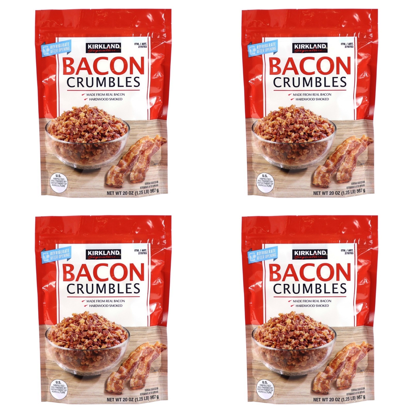 4 Packs Kirkland Signature Bacon Crumbles 20 oz Each Pack
