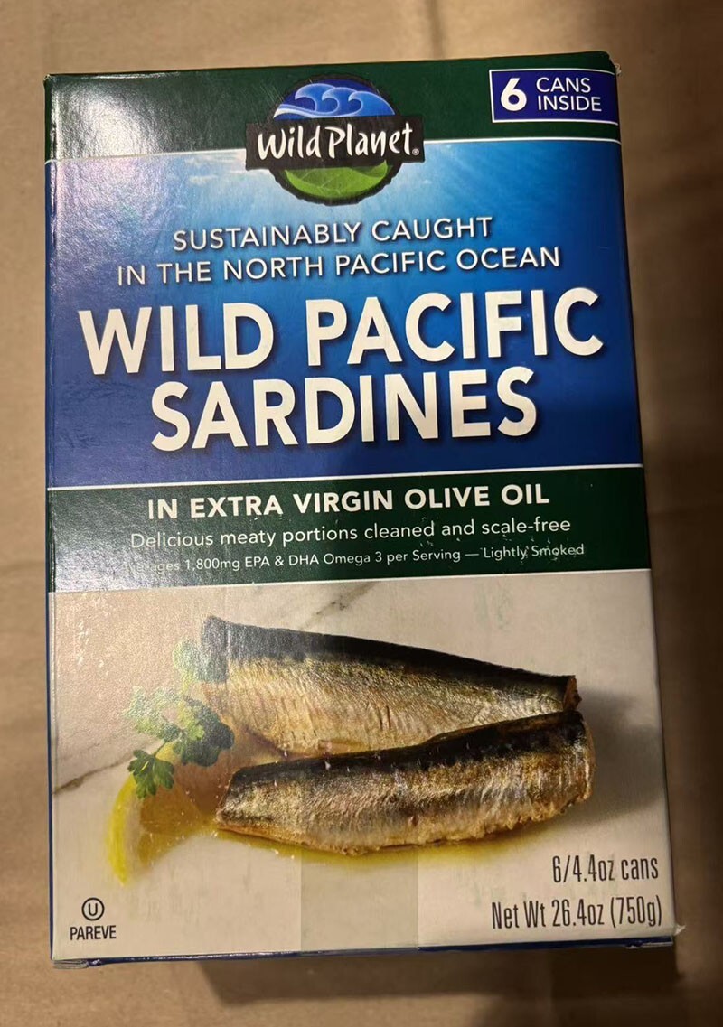 Wild Planet Wild Pacific Sardines in Extra Virgin Olive Oil, 4.4 Ounce (6 Count)