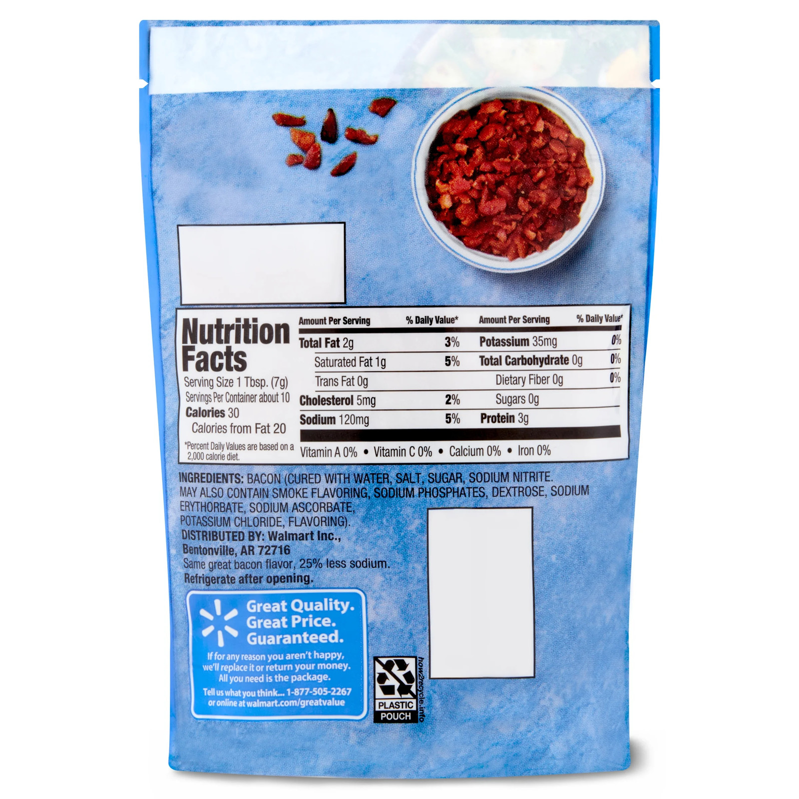 Reduced Sodium Real Bacon Pieces, 2.5 Oz
