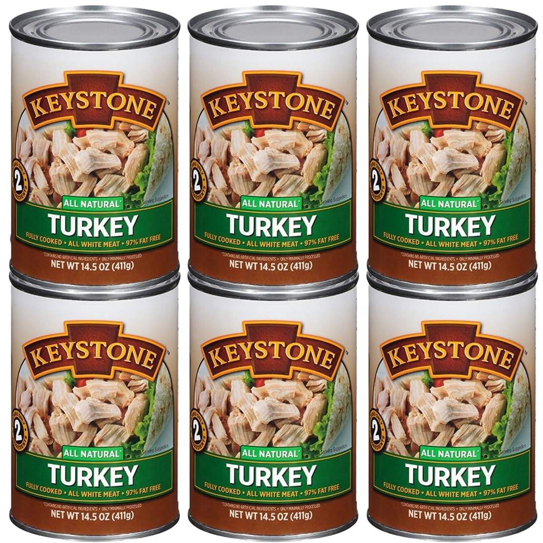 All Natural Canned Turkey – Fully Cooked, Gluten Free, 14.5 oz – Family Pack of