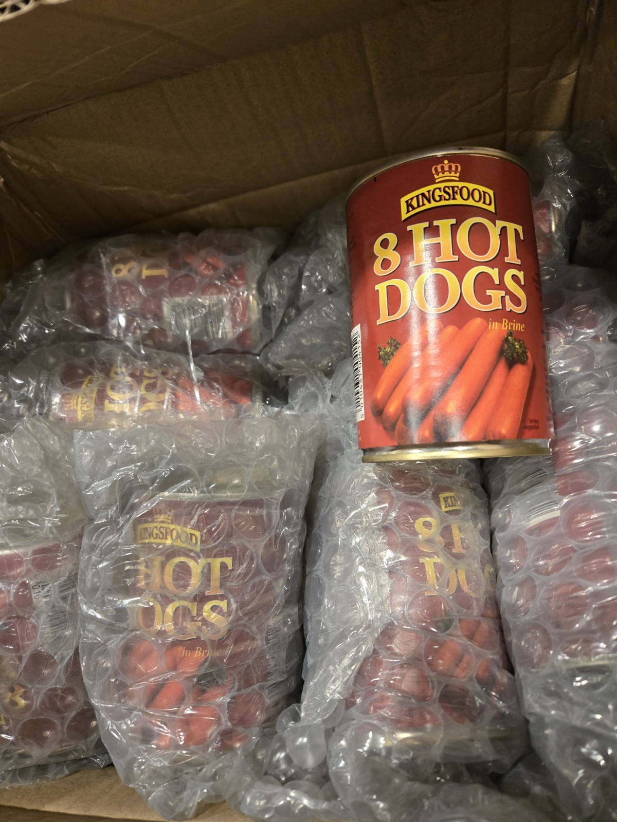 8 Hot Dogs in Brine Canned, 10 cans +1 obnoxiously large cult leader T-Shirt