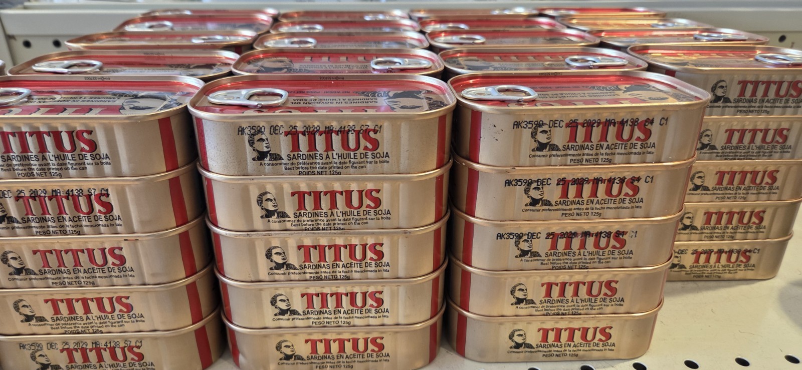  Titus Sardines in SOY BEAN Oil, 125g, Pack of 50