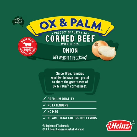 Ox & Palm corned Beef onion Flavored 11.5 oz can……
