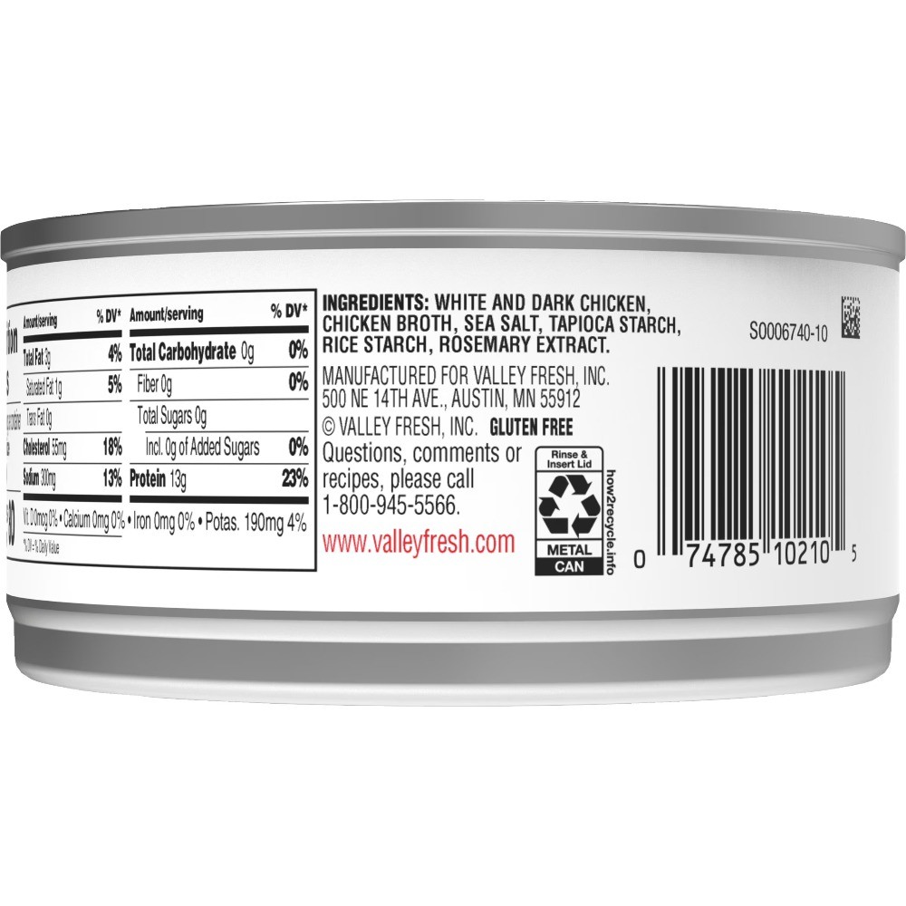 (12 pack) 100% Natural* White and Dark Chicken in Water,Shelf Stable Canned meat