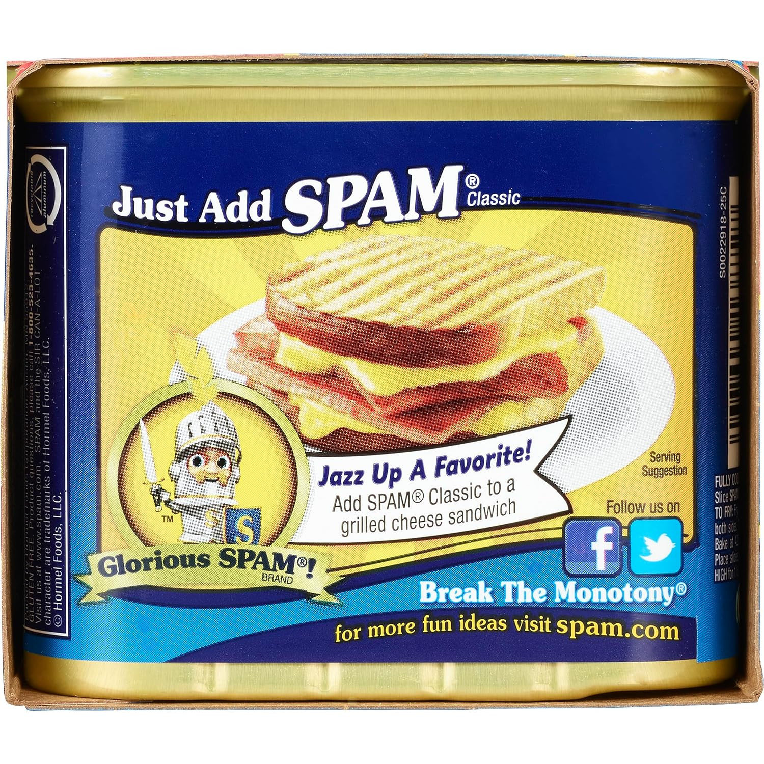 SPAM Classic Canned Meat, 12 Ounce (2 Pack), Fully Cooked Pork & Ham, 7G Protein