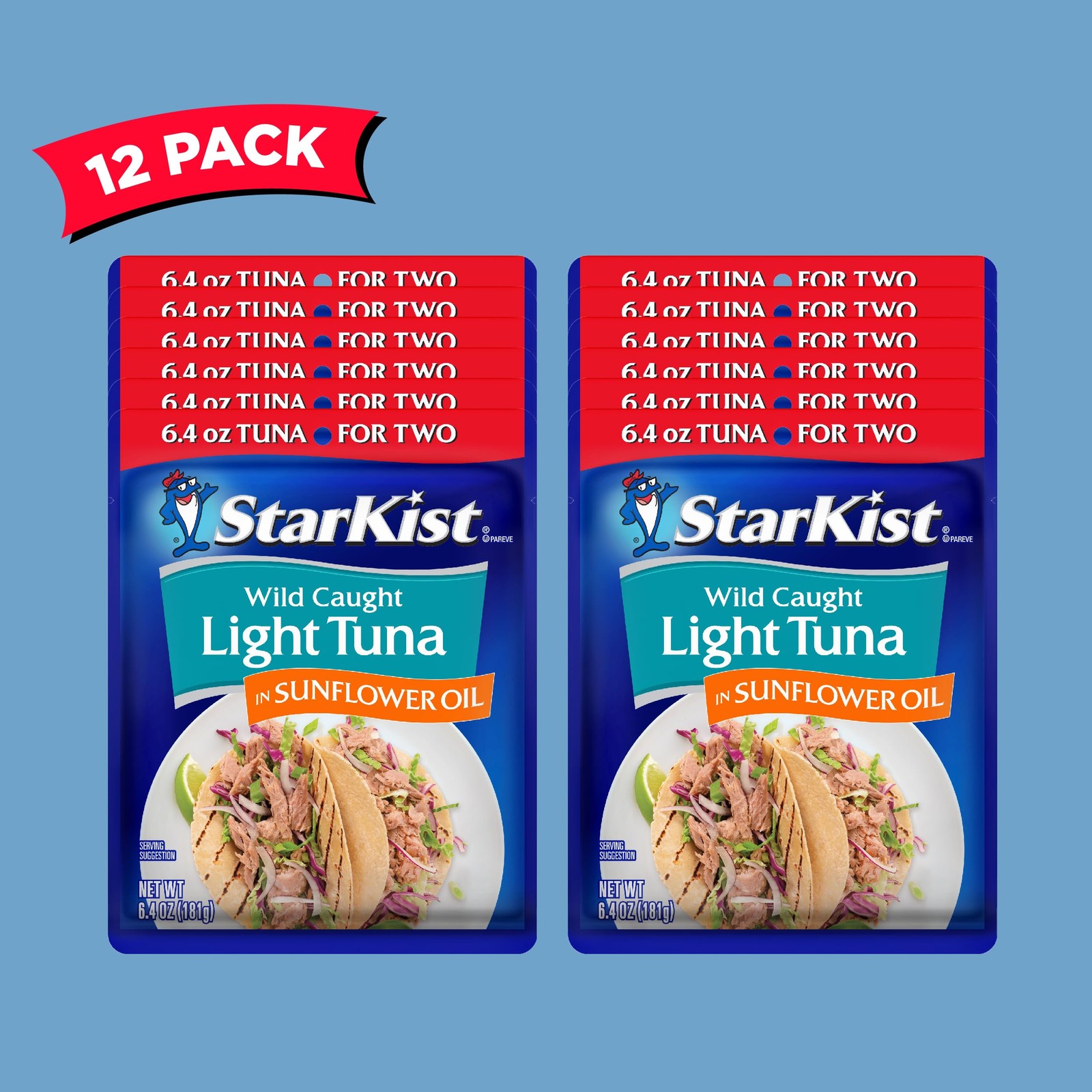 Chunk Light Tuna in Sunflower Oil 6.4 Oz Pack of 12 Cans