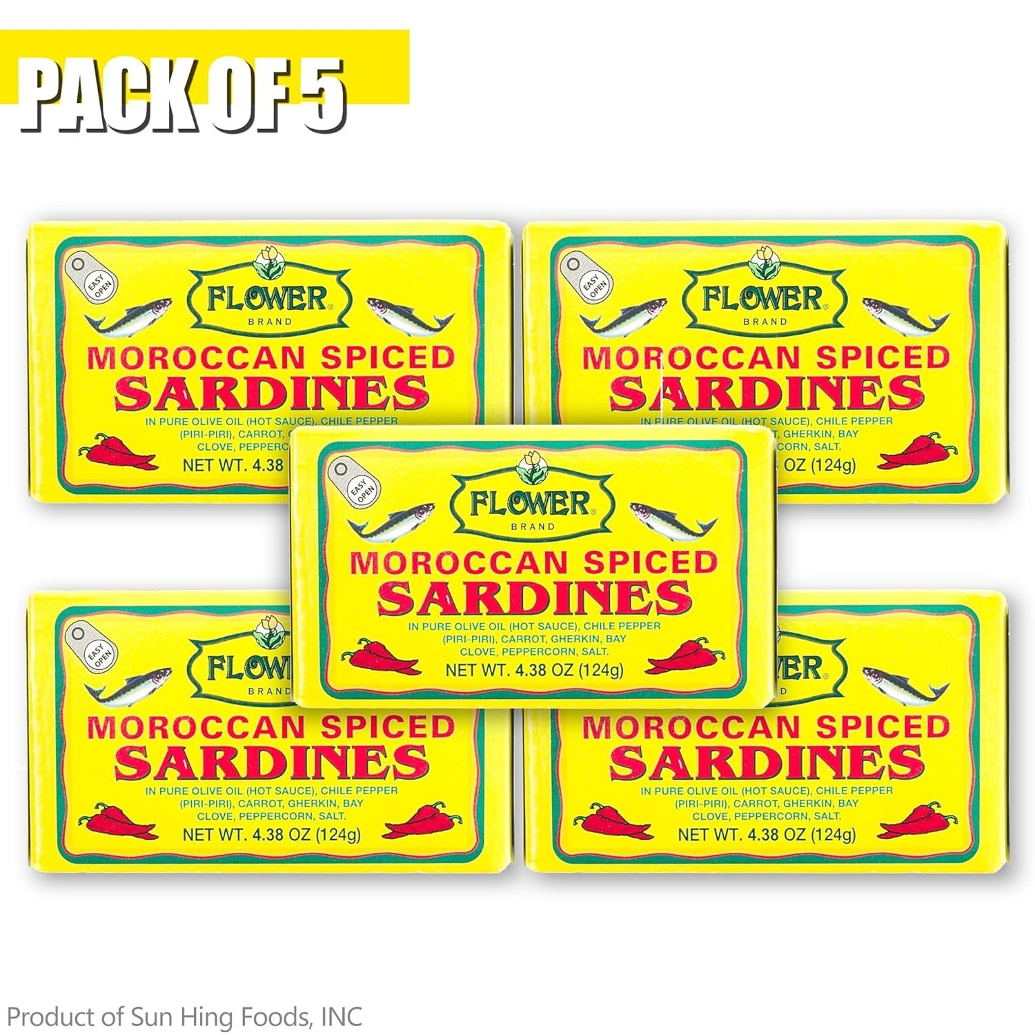 Moroccan Spiced Wild-Caught Sardines in Olive Oil – 5 Can Pack, Keto Friendly