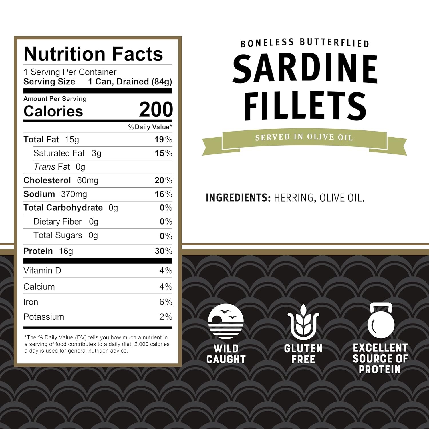Boneless Butterflied Sardines in Olive Oil Canned 3.75 oz Pack of 12 Sardine Tin