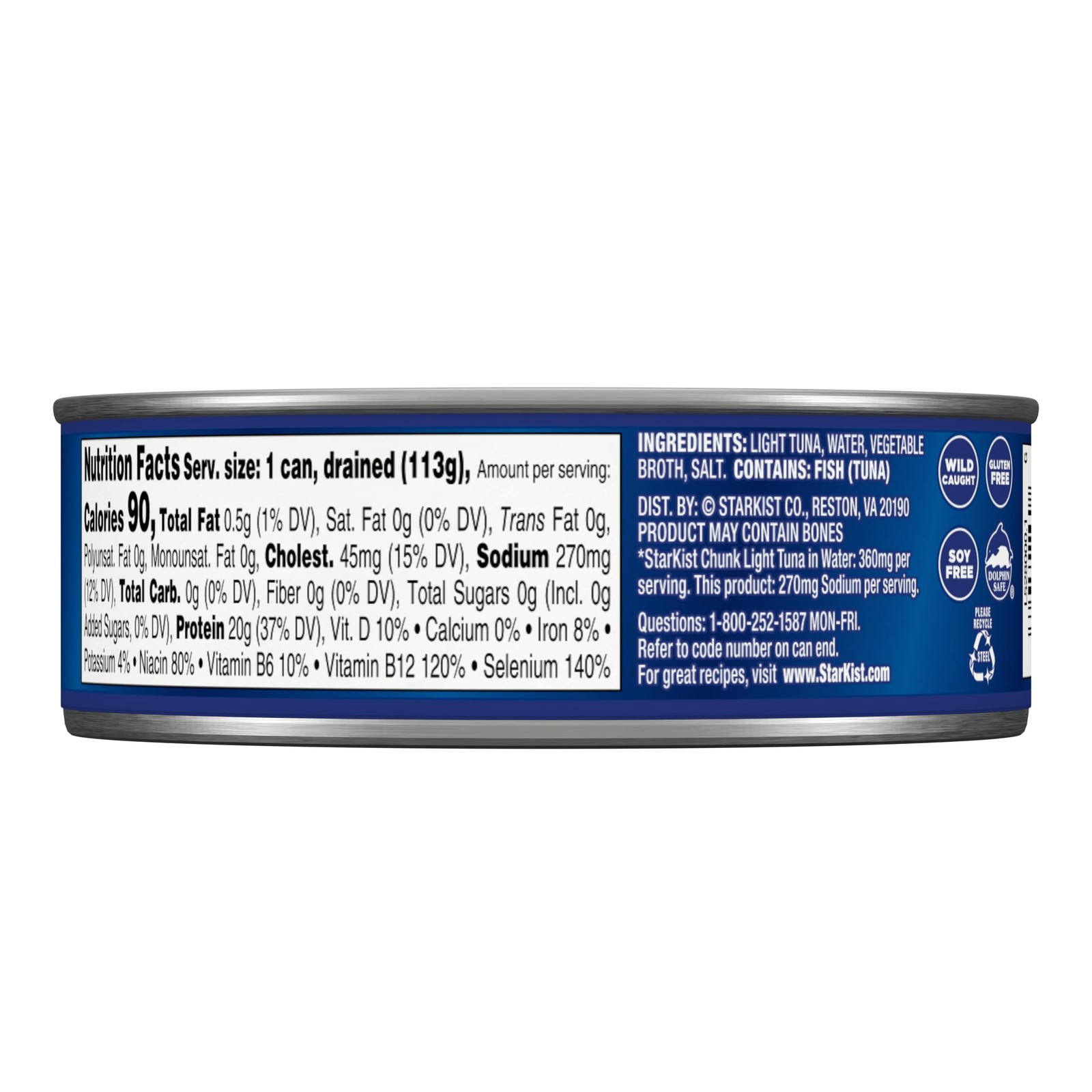 25% Less Sodium Chunk Light Tuna in Water – 5 oz Can (Pack of 24)