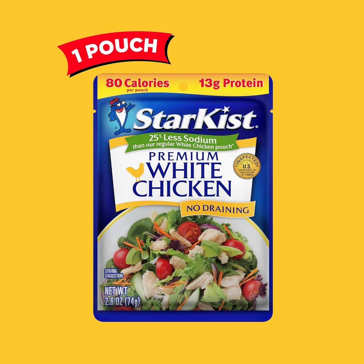Versatile 2.6 oz Less Sodium Chicken Pouch – Perfect for Quick Recipes or Snacks