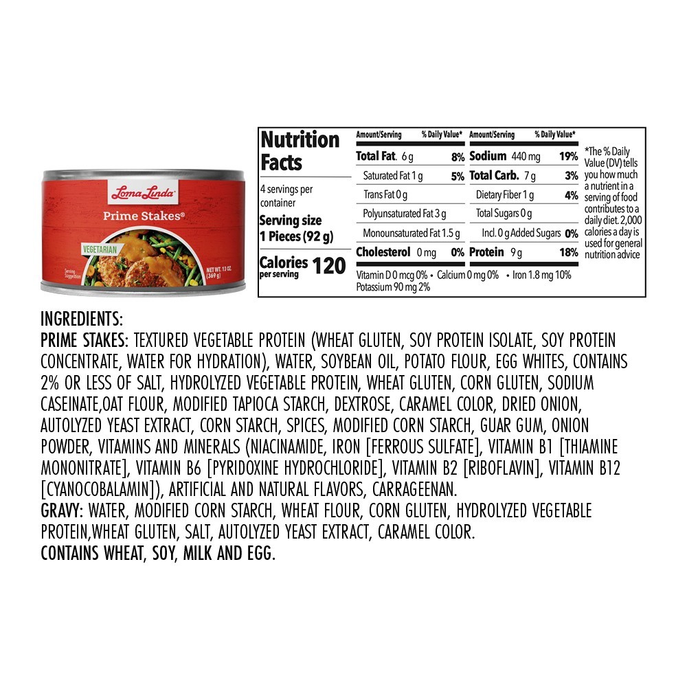 Loma Linda – Prime Stakes (13 oz.) – Plant Based – Vegetarian