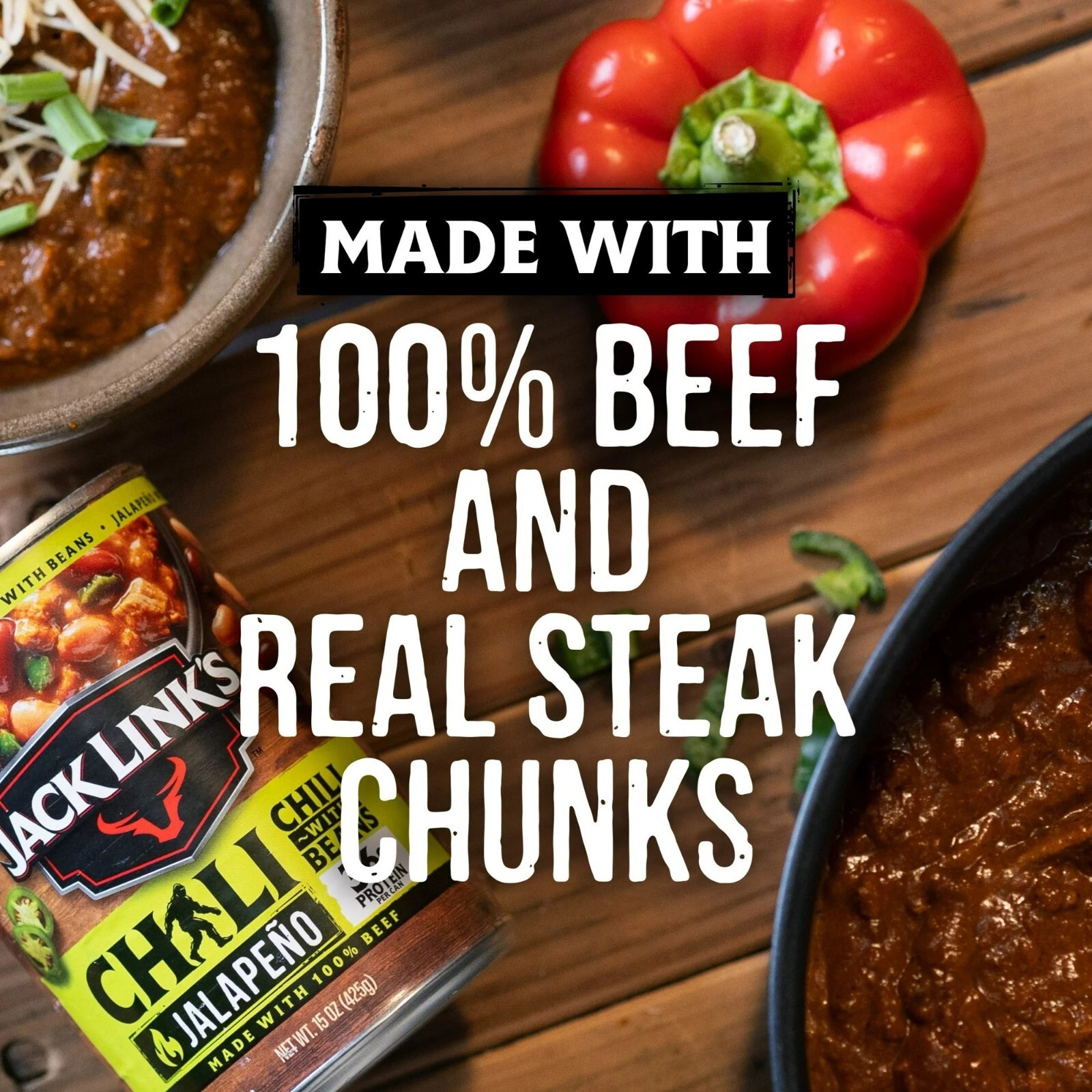Jack Link’s Jalape�o Chili Beans Blazin’ Fiery Heat Eat 100% Beef 15 oz (3 Pack)