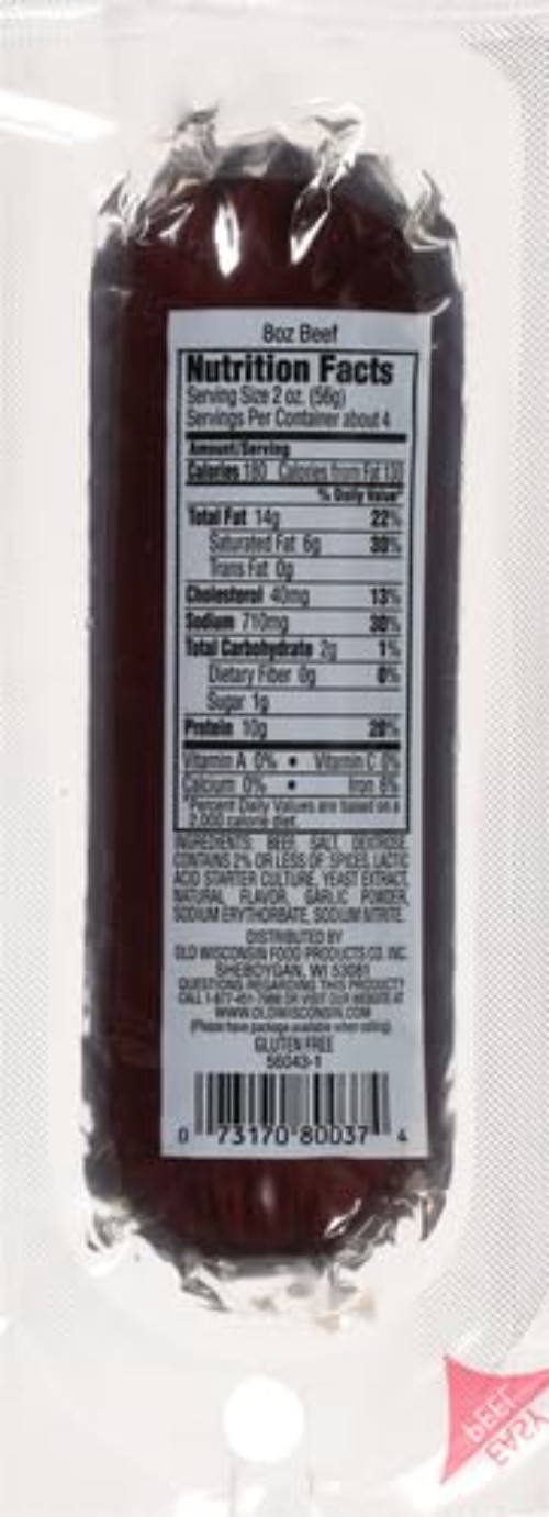 Keto-Friendly Beef Summer Sausage – Ready to Eat, Low-Carb Snack (8oz Pack of 4)