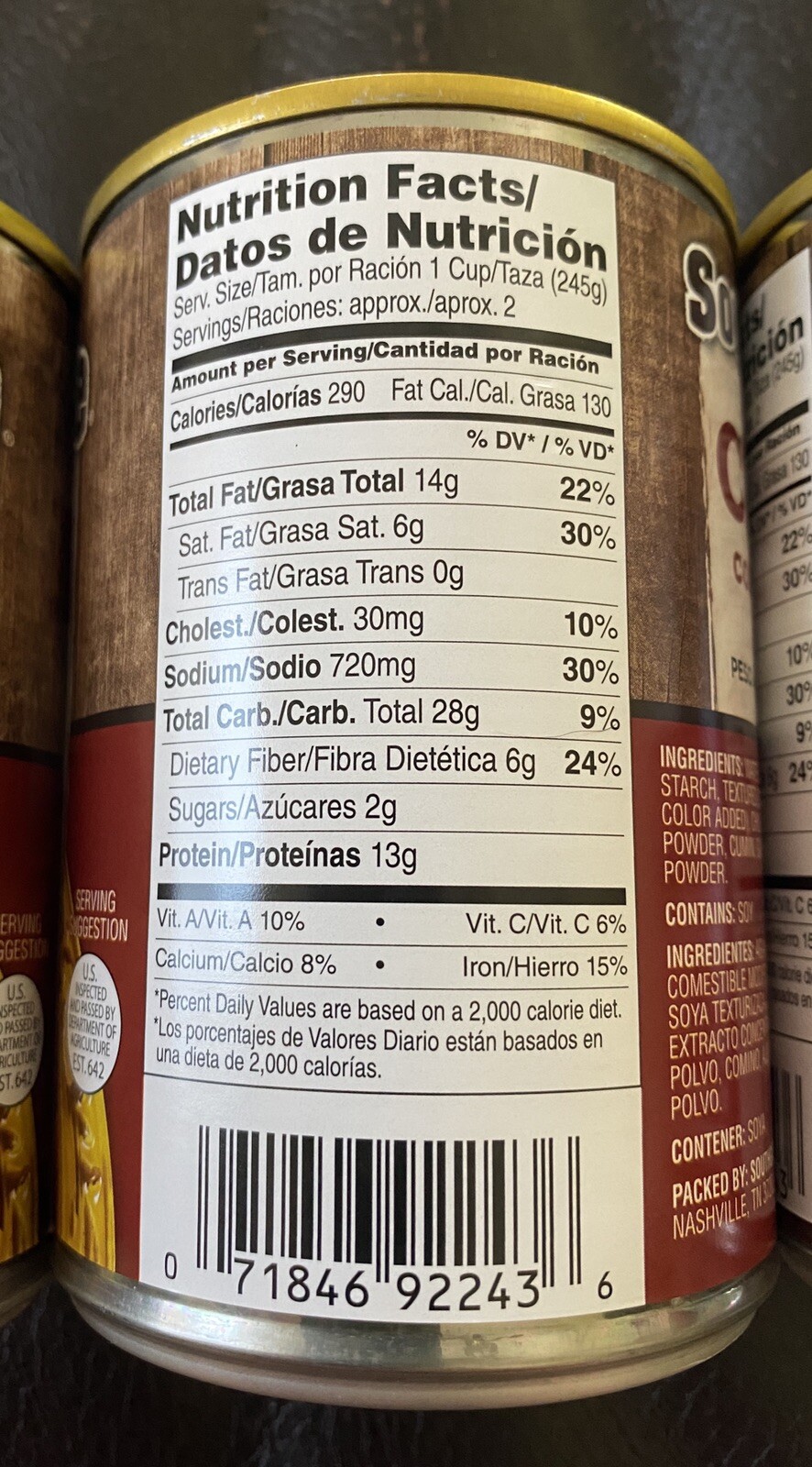 4 Cans of SOUTHGATE CHILI With Beans 15oz Cans..New Labels Exp. Date 02/2029
