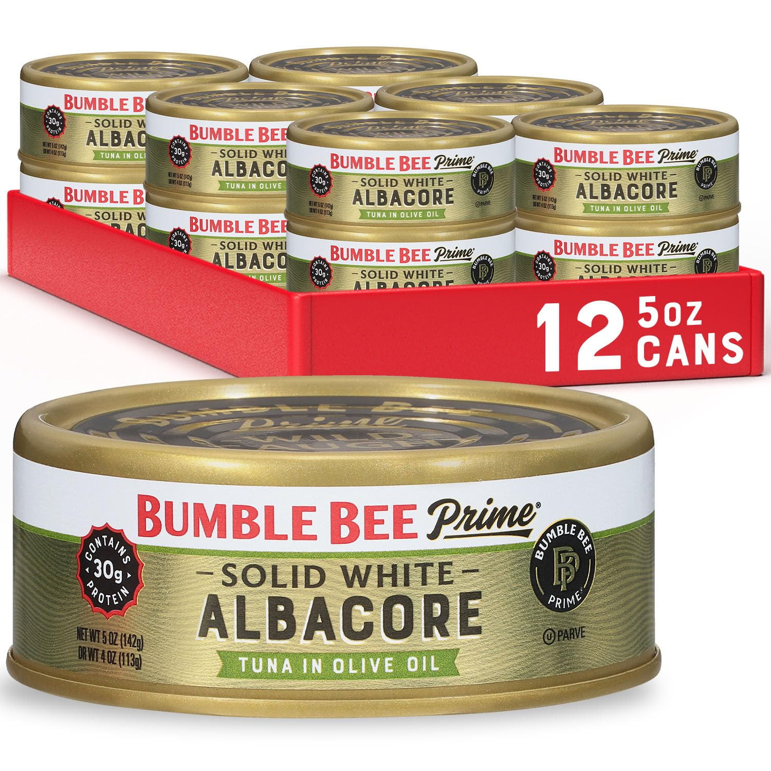 Solid White Albacore Tuna in Olive Oil, 5 oz Cans (Pack of 12) – Premium Wild…