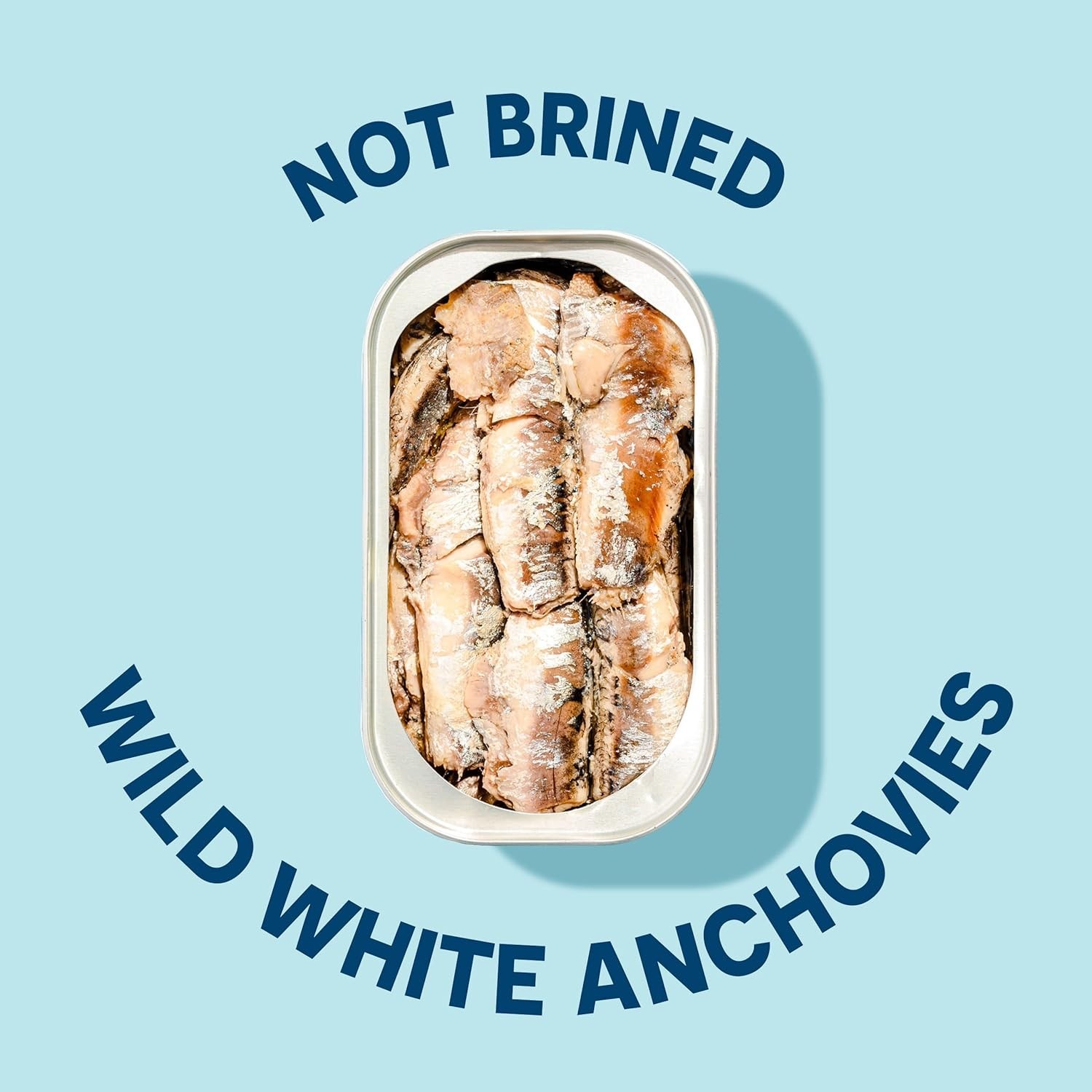Wild White Anchovies in Extra Virgin Olive Oil, Tinned Fish, 4.4 Ounce, Pack …
