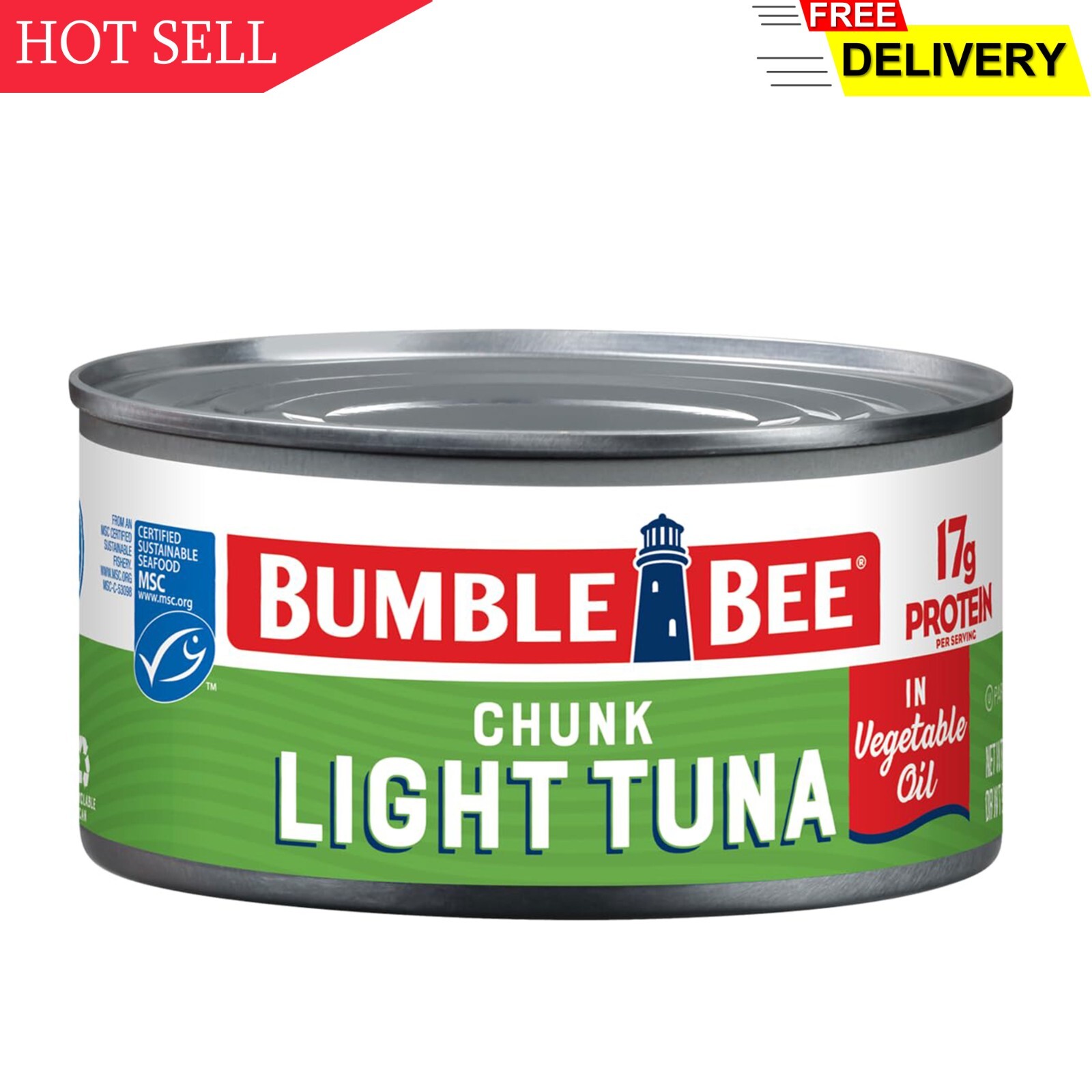 Bumble Bee Chunk Light Tuna In Oil, 5 oz Can – Wild Caught Skipjack Tuna – 22…
