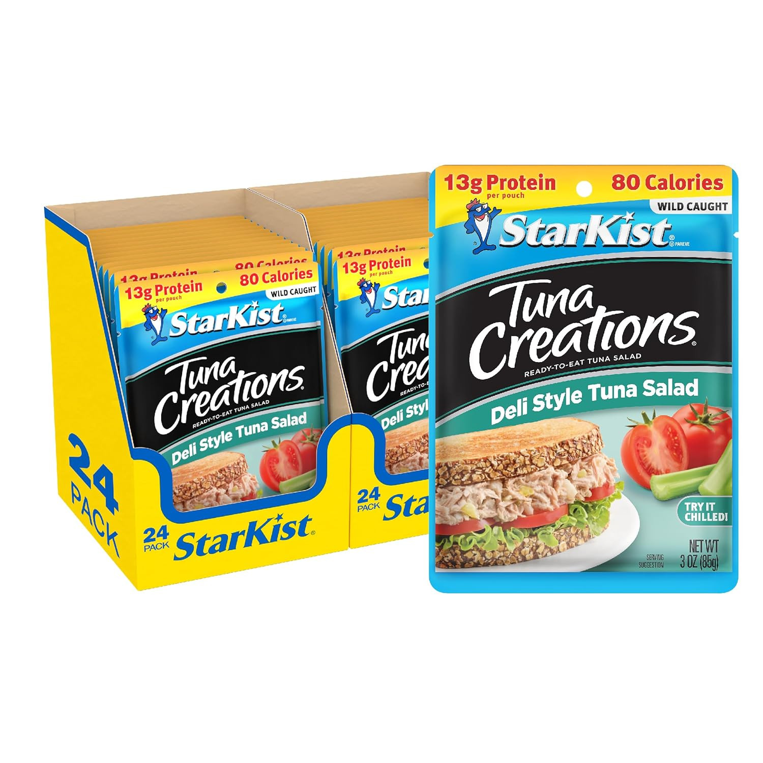 Tuna Creations Ready to Eat Meals Tuna Salad, 3 Oz Pouch (24 Pack) Deli Style Tu