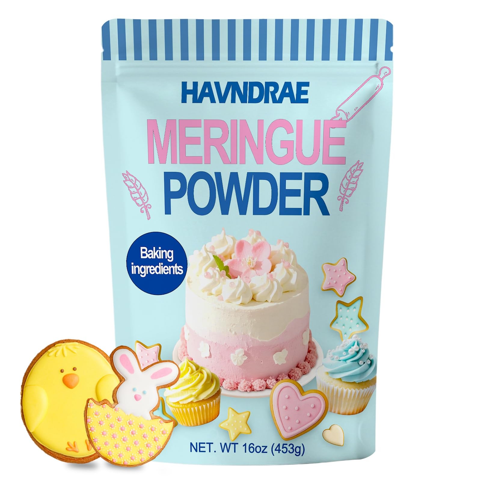 16oz Meringue Powder Royal Icing Baking Whip Mix Sugar Cookies Cake Decorating