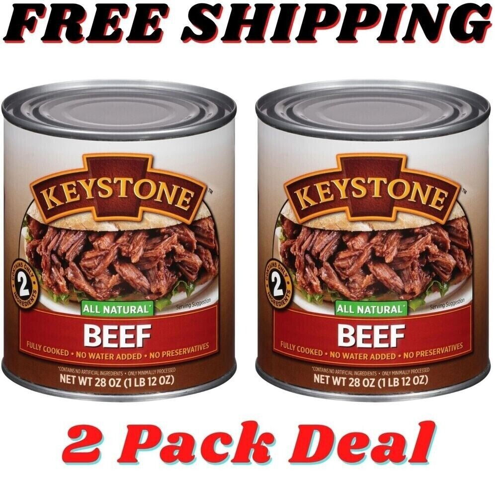 6 Cans – Keystone Meats All Natural Beef Fully Cooked 28oz No Preservatives