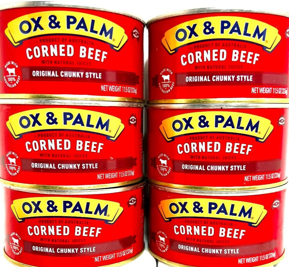 OX & Palm Corned Beef with Juices Original Chunky Style 11.5 oz ( Pack of 6 )