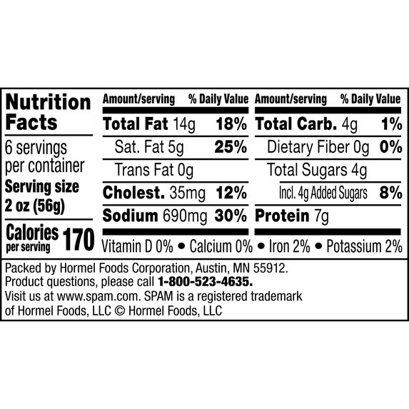 6 Pack SPAM BACHAN’S Japanese BBQ Sauce Flavored, 12 oz Can