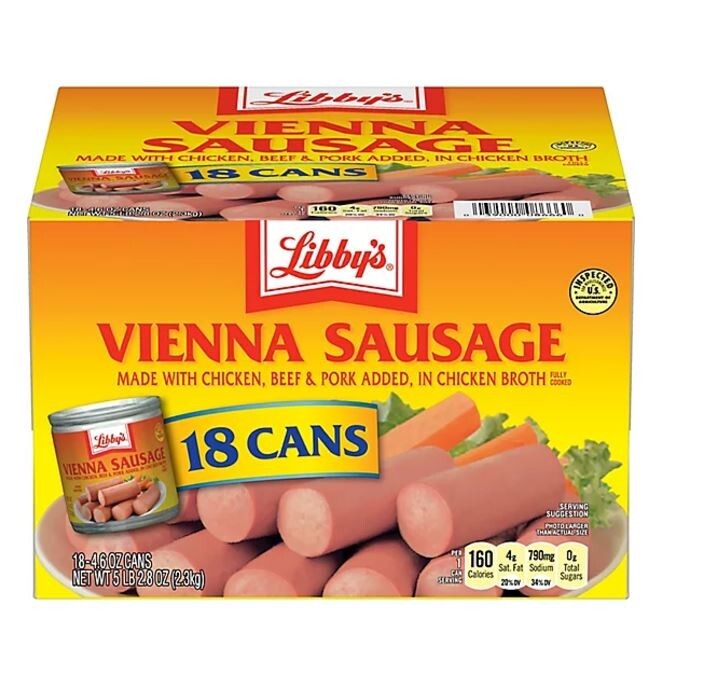 Libby’s Vienna Sausage 4.6oz can 18 Pack Case x1
