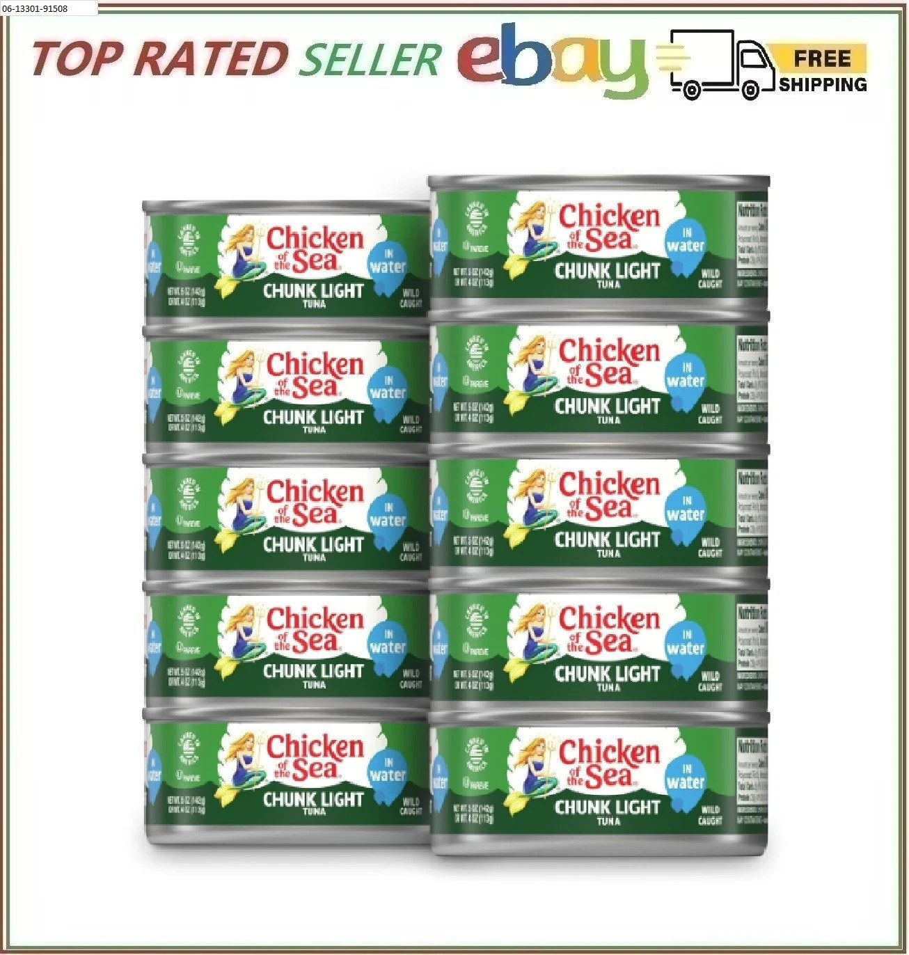 Chicken of the Sea Chunk Light Tuna in Water 5 oz. Can Pack of 10
