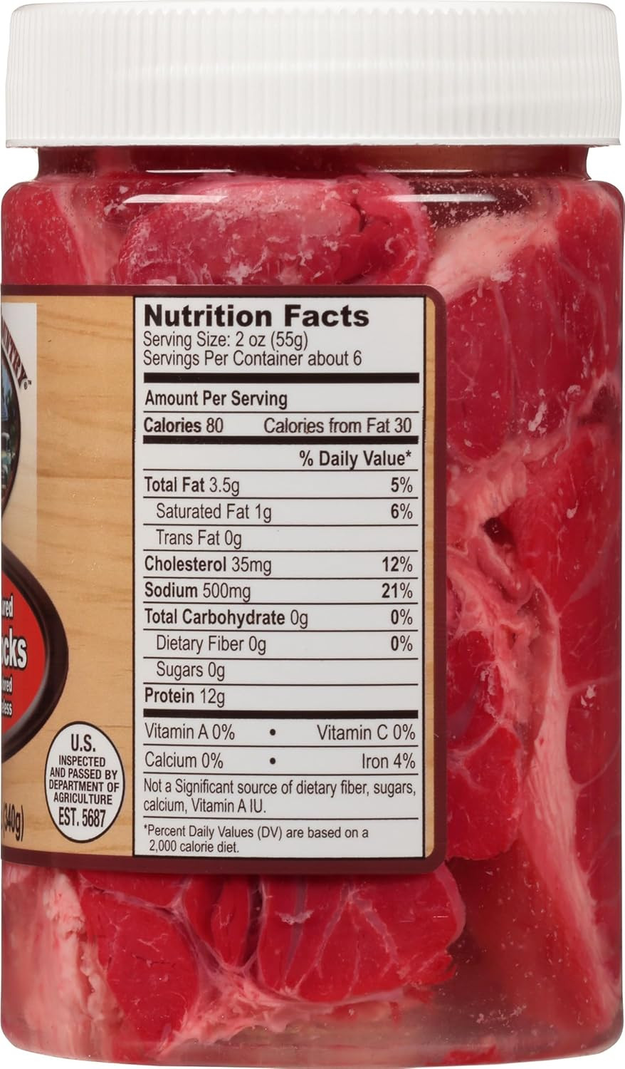 Fully Cooked Boneless USA Made Pickled Cured Pork Hocks, 12 Oz Jar