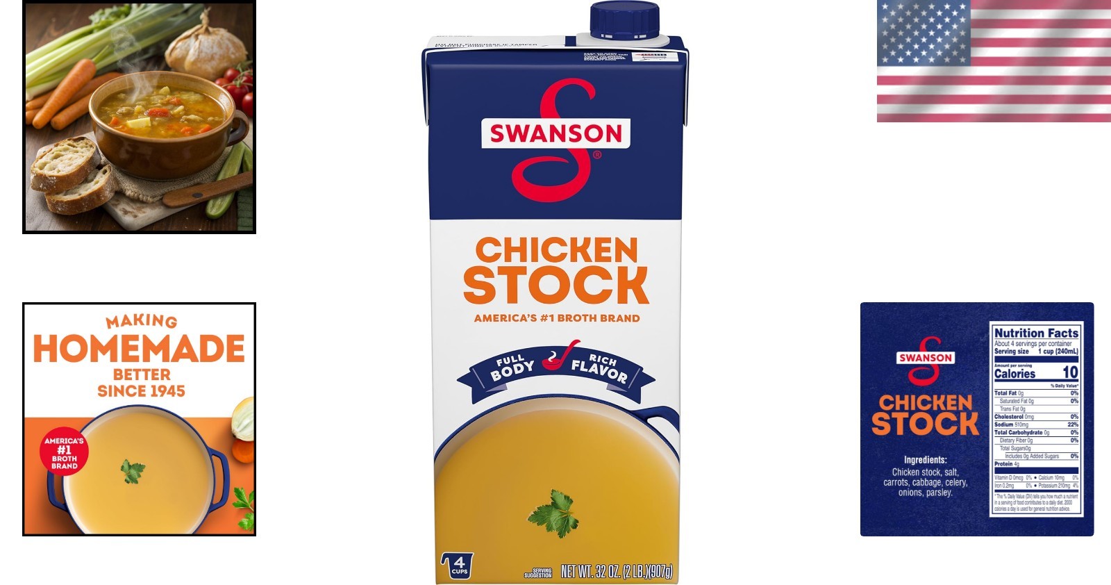32oz Swanson Natural Chicken Stock – Fat-Free, Gluten-Free, Non-GMO Excellence