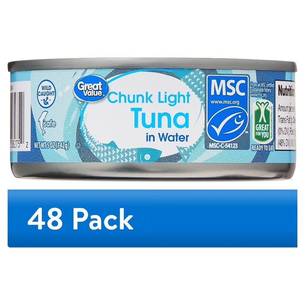 (48 pack) Chunk Light Tuna in Water, 5 oz