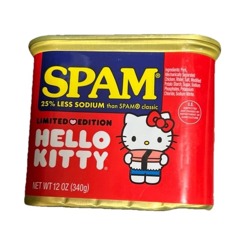 NEW SPAM 25% Less Sodium Limited Edition Hello Kitty SPAM SPAM SPAM!!!!!