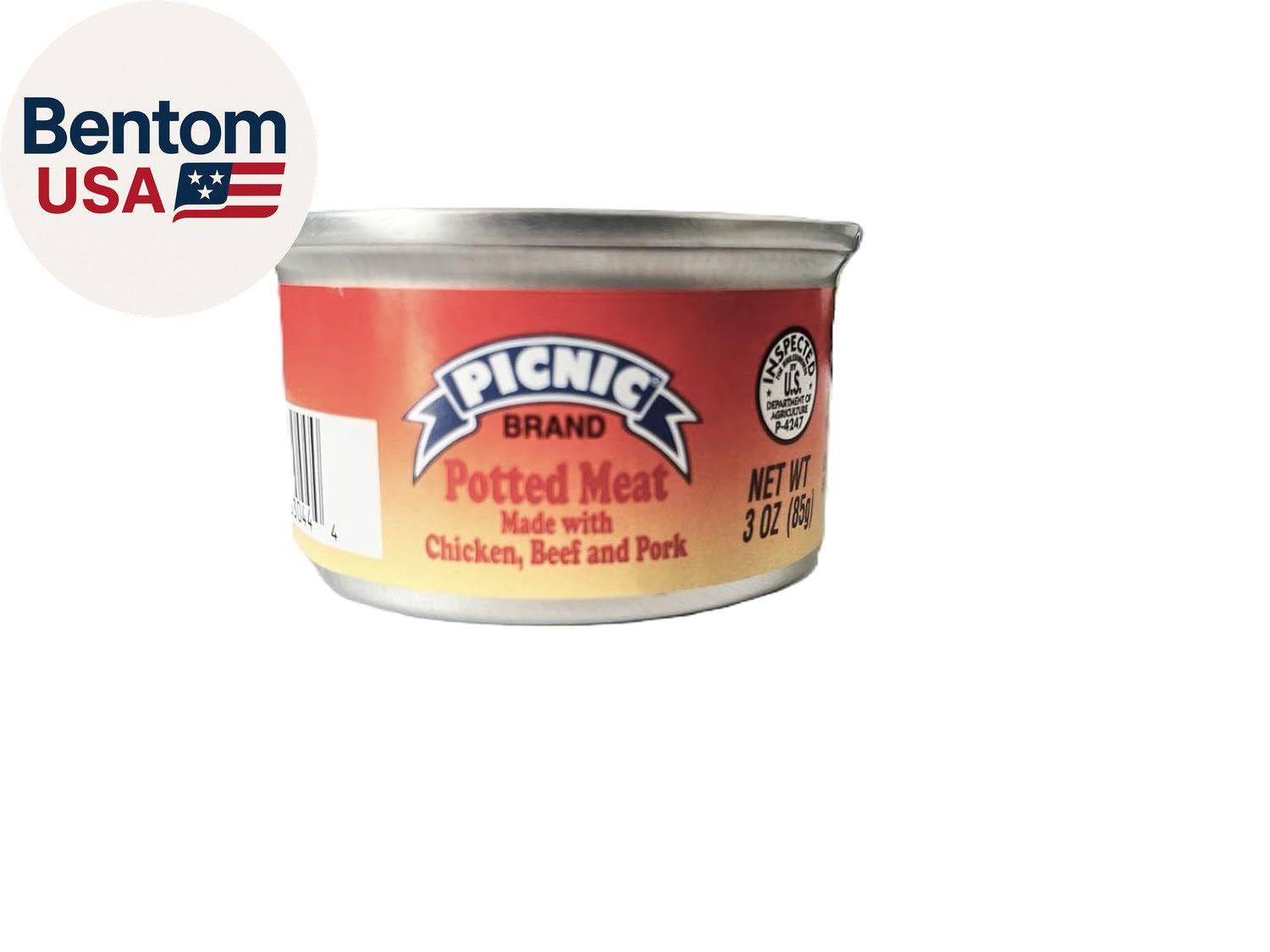 PICNIC Potted Meat, 3 Ounce Pull-Top Can (Pack of 24) | Canned Meat & Packaged M