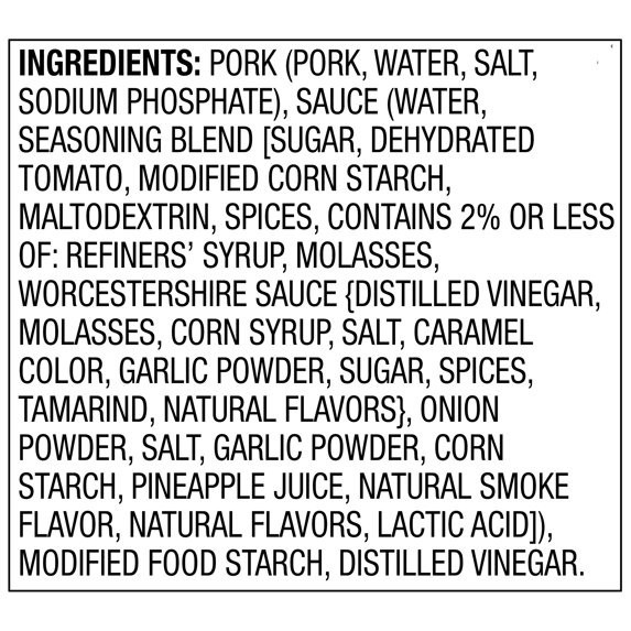 Great Value Pulled Pork in BBQ Sauce Ready To Eat 2.6 Oz Pouch 4 Pack
