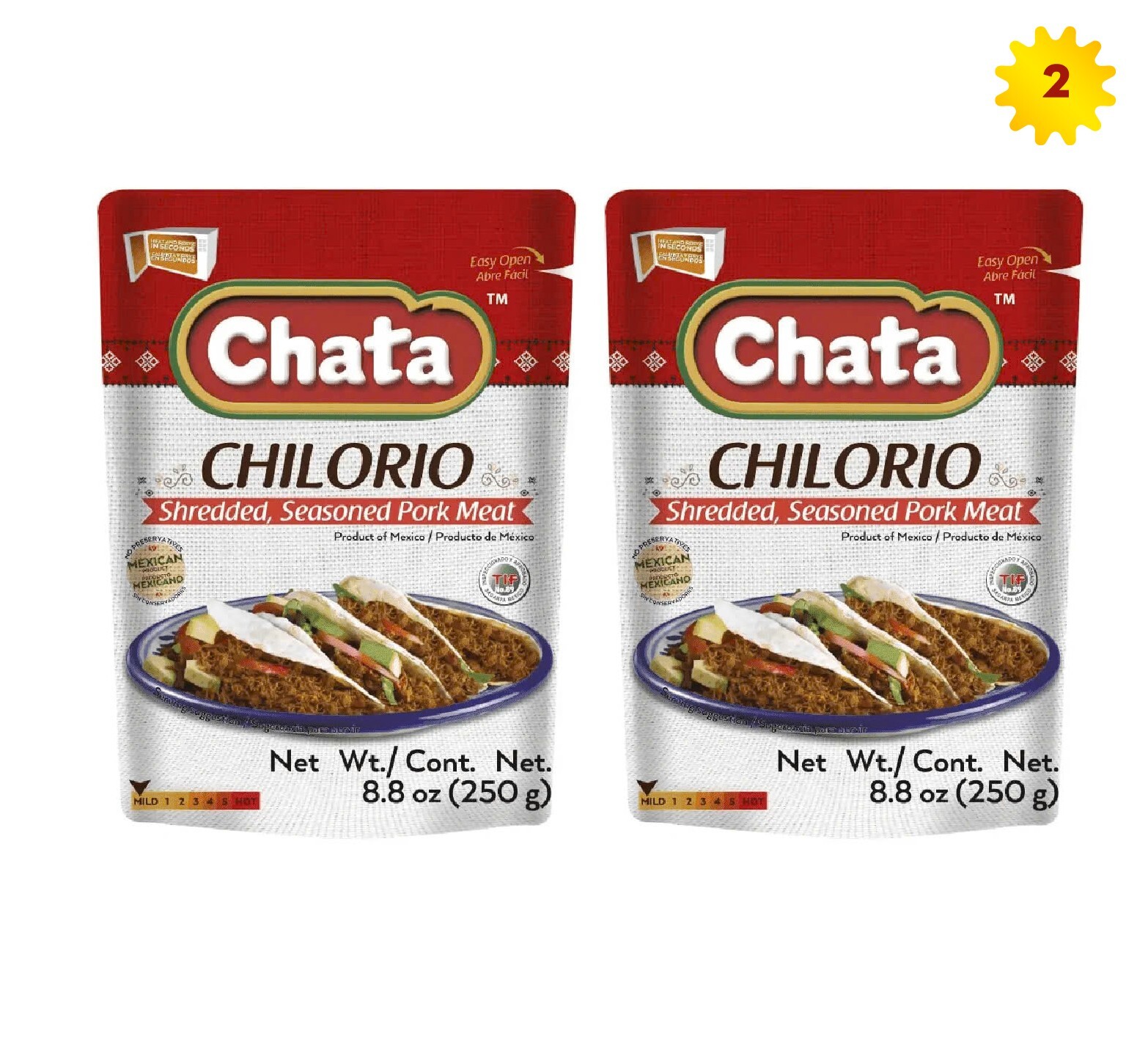 Chata Chilorio Pork Pouch 8.8 oz pack of 2