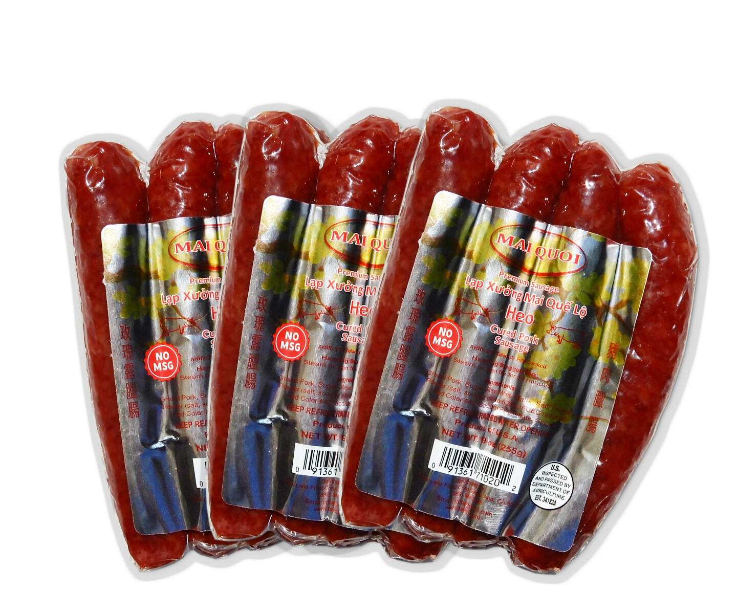 Taiwanese breakfast sausage pork no MSG 3 packs made in USA