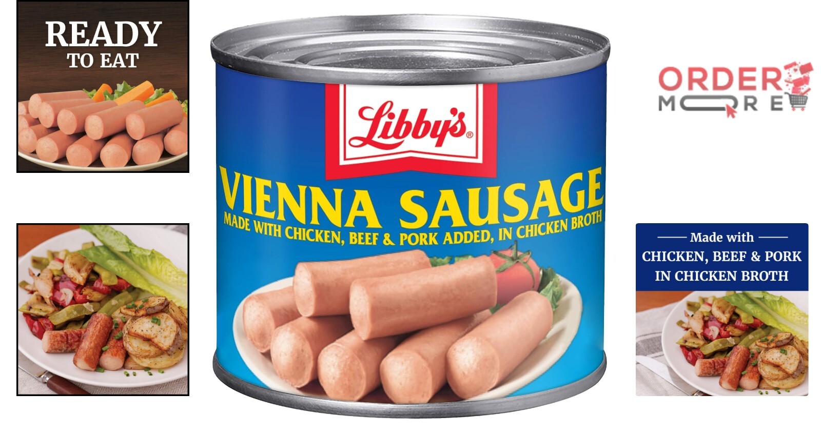 Convenient Vienna Sausage in Chicken Broth, 24 Cans – 10g Protein, Low Carb