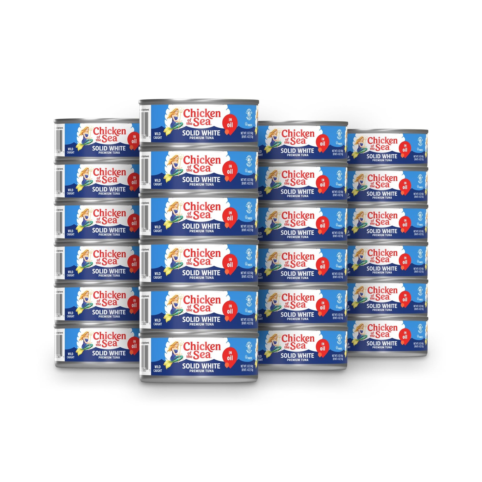 Solid White Albacore Tuna in Oil, Wild Caught Tuna, 5-Ounce Can (Pack of 24)