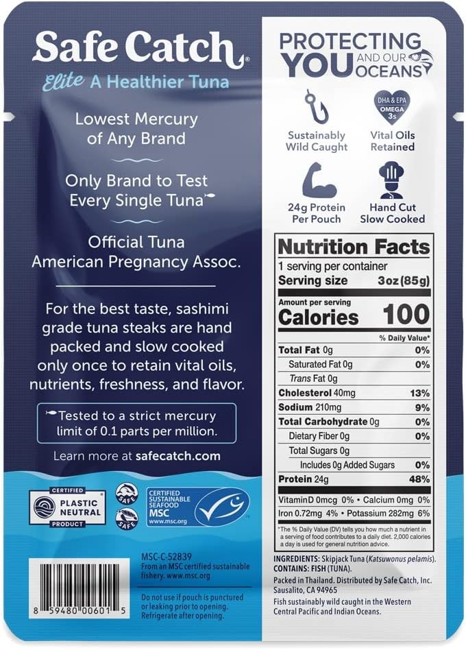 Safe Catch Elite Tuna Wild-Caught Lowest 39 Ounce (Pack of 1), No Color