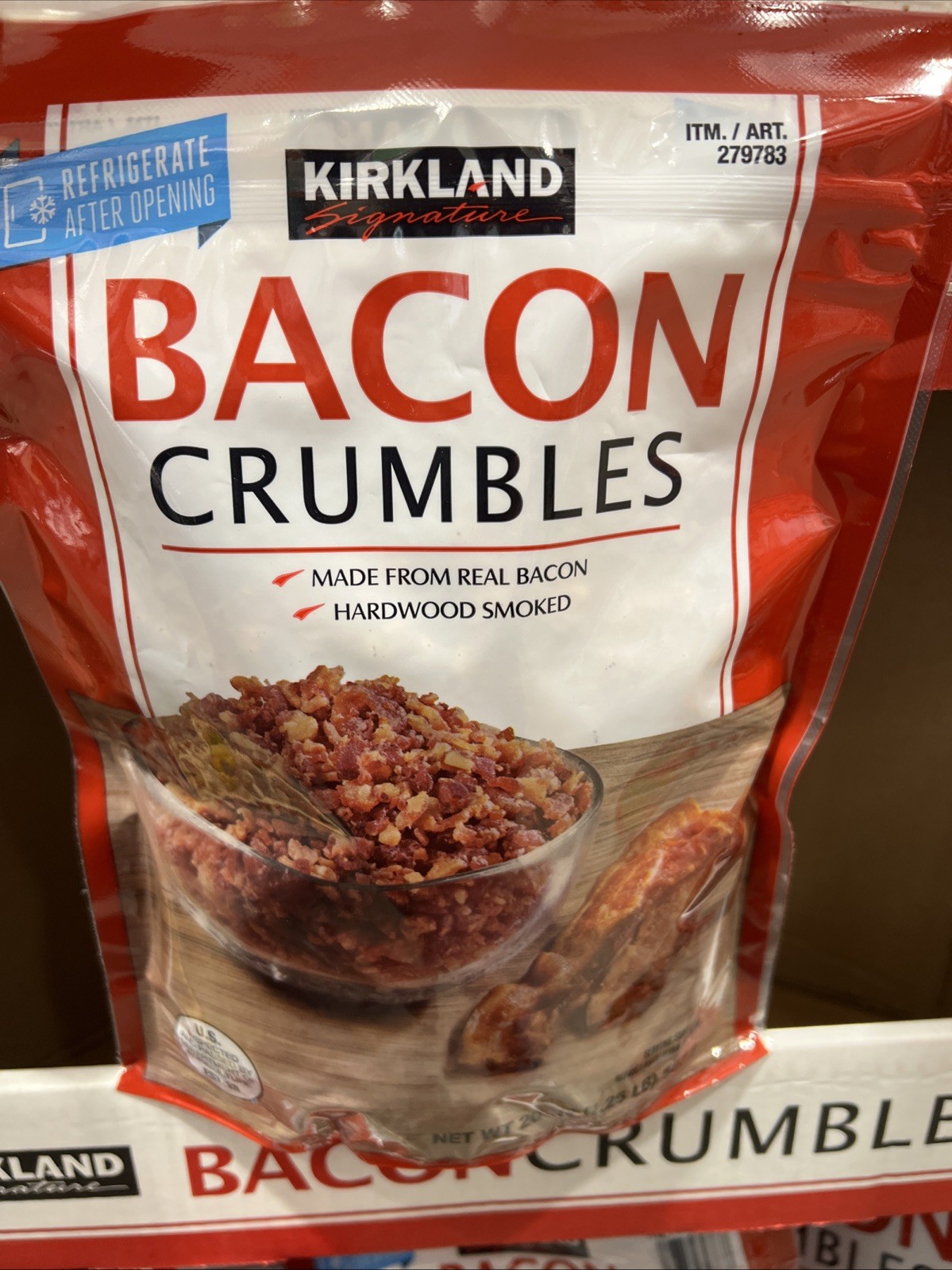 New Kirkland Signature Bacon Crumbles 100% Real Bacon Naturally Smoked 20 oz Bag