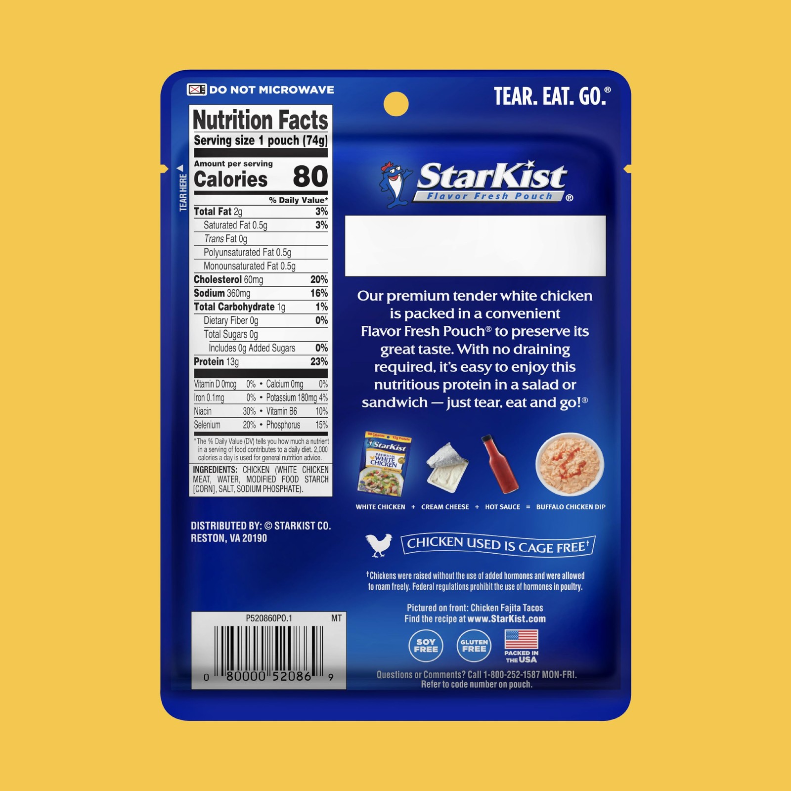 StarKist Premium White Chicken – 2.6 oz Pouch (Pack of Ounce 12)