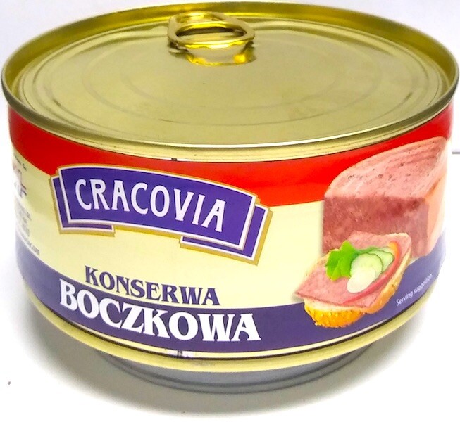 CRACOVIA BACON HAM 3×300 G. GROUND PORK MEAT IN CAN 3×10.5 Oz