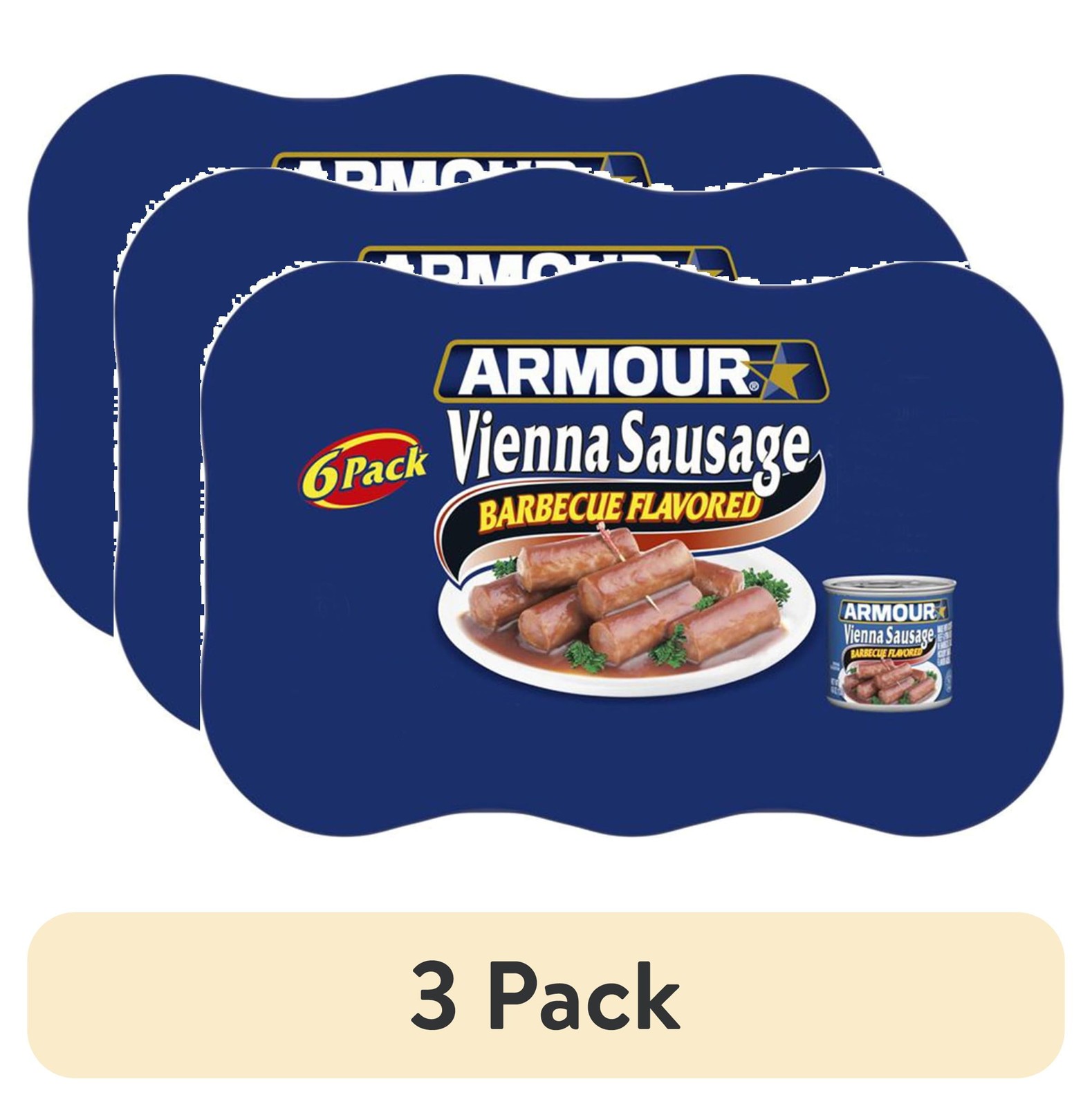 Grill Vienna Sausages 3 Pack High Protein 7g Per Serving 4.6 oz Cans