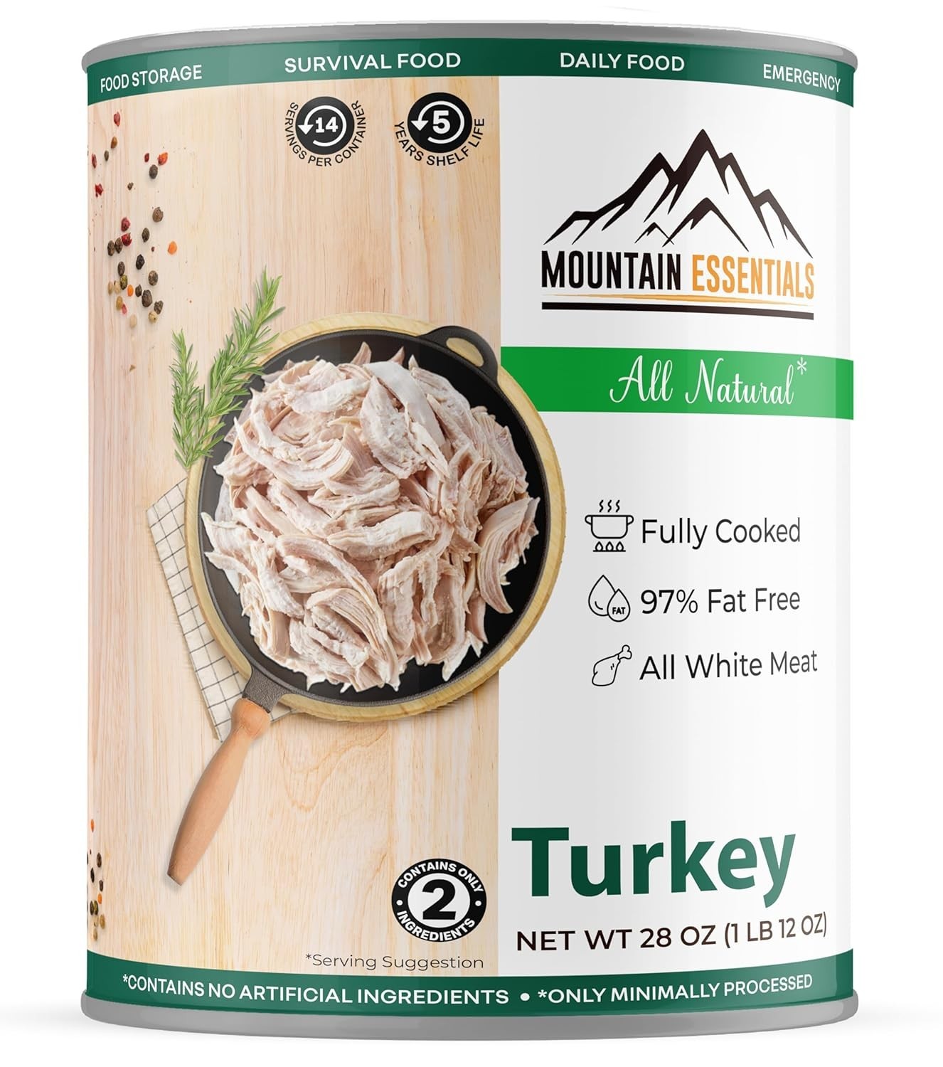 Versatile 28 Oz All-Natural Canned Turkey – Ideal for Camping & Emergencies