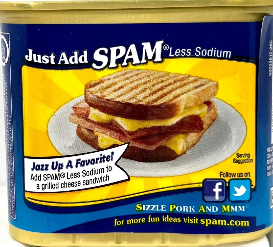 Spam 25% Less Sodium Luncheon Meat 12 oz ( Pack of 6 )