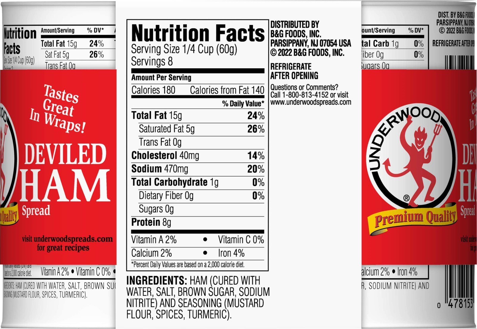 Underwood Deviled Ham 🥪 Spread, 4.25 Ounce (Pack of 4)
