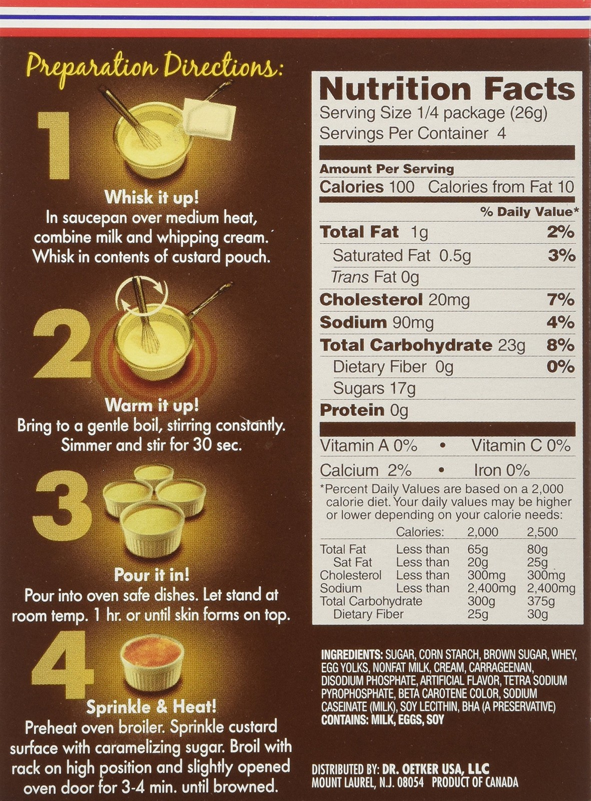 Crème Brûlée Dessert Mix, 3.7 oz | Pack of 12 for Easy Indulgence