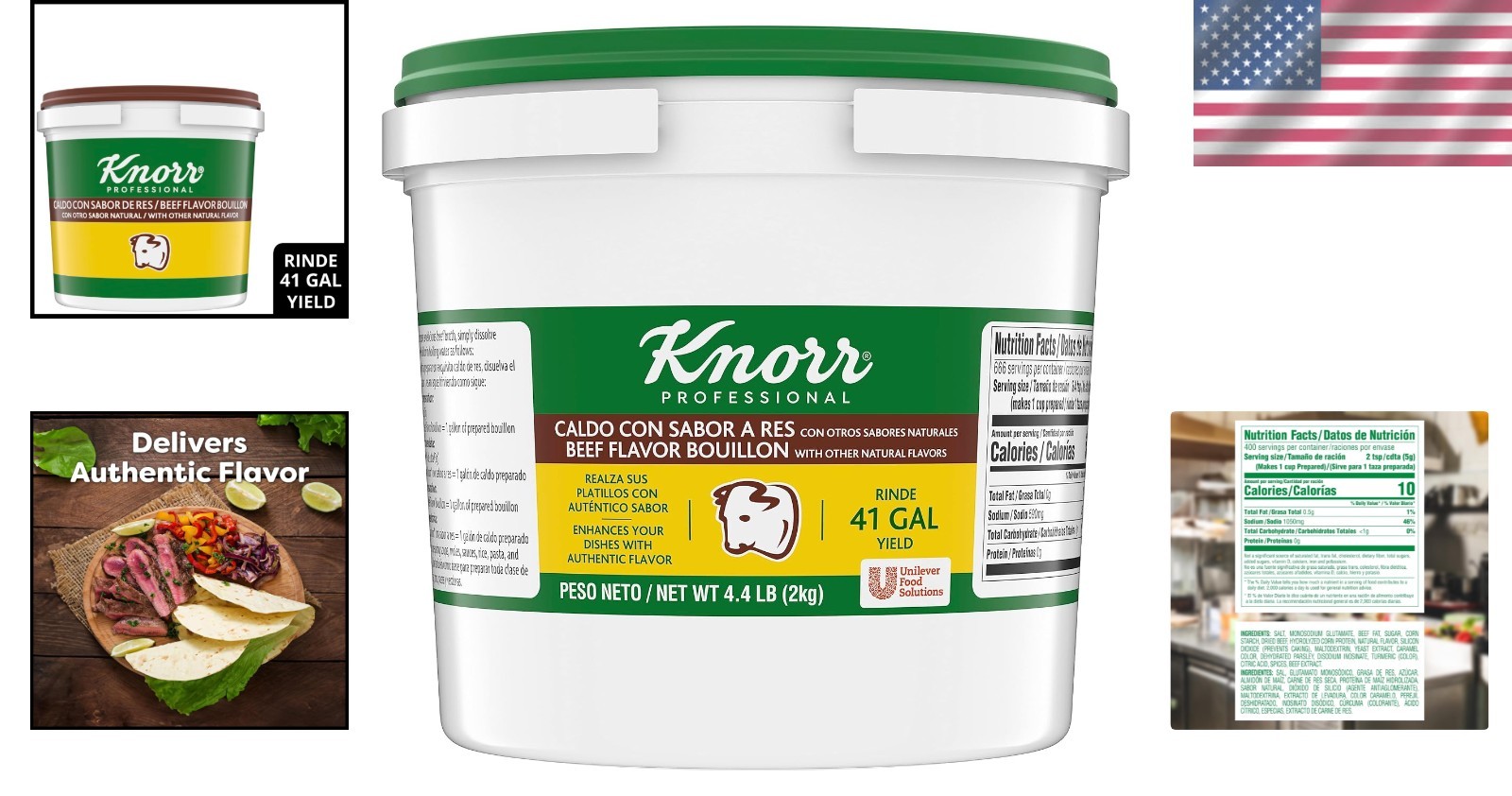 Knorr Professional Caldo de Res, Beef Bouillon with Beef Flavor Granulated Ba…